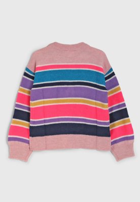 Suéter Infantil GAP Listrado Rosa