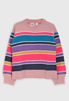 Suéter Infantil GAP Listrado Rosa