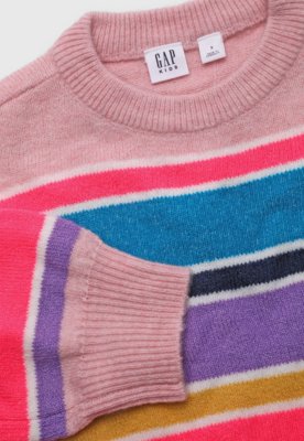 Suéter Infantil GAP Listrado Rosa