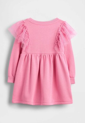 Vestido Infantil GAP Babado Tule Rosa