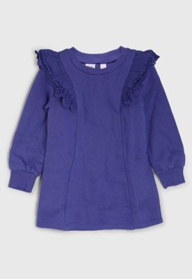 Vestido Infantil GAP Babados Roxa