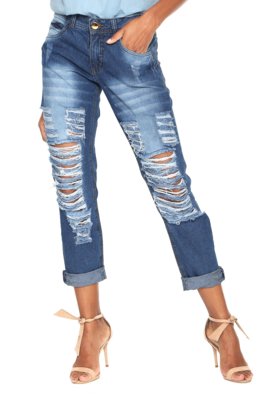 calça jeans boyfriend rasgadinha