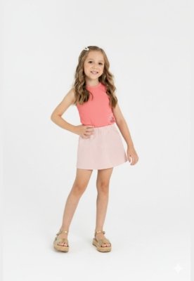 Conjunto Regata e Short-Saia Guloseima Rosa