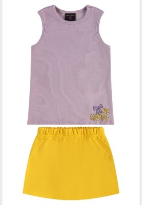 Conjunto Regata e Short-Saia Guloseima Roxo