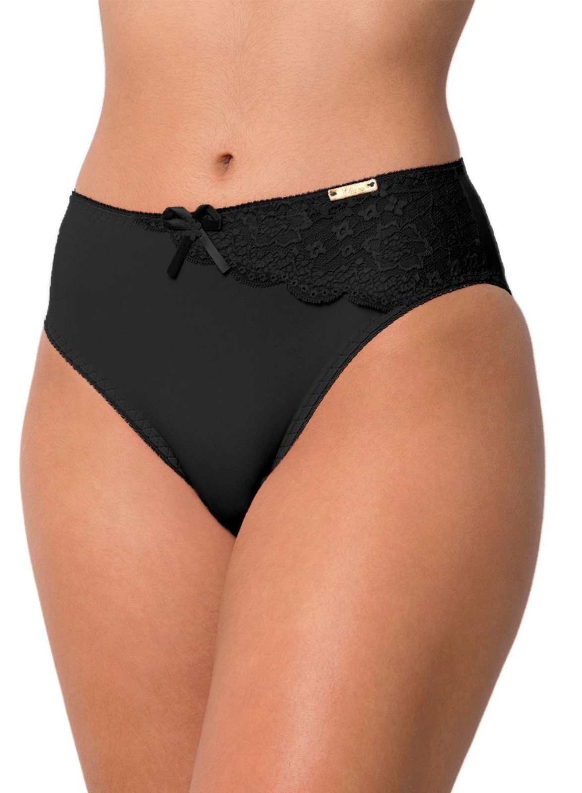 Kit 5 Calcinha Conforto Gabi Lingerie Calça Microfibra Detalhada em Renda Cintura Alta