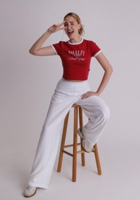 Calça texturizada