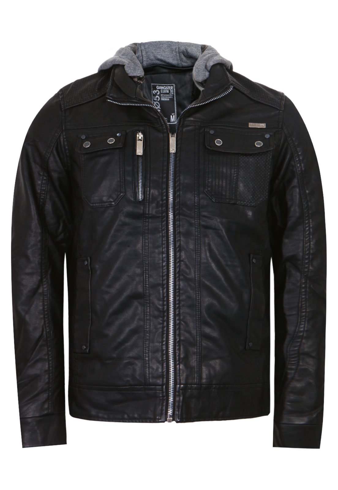 jaqueta masculina gangster preto