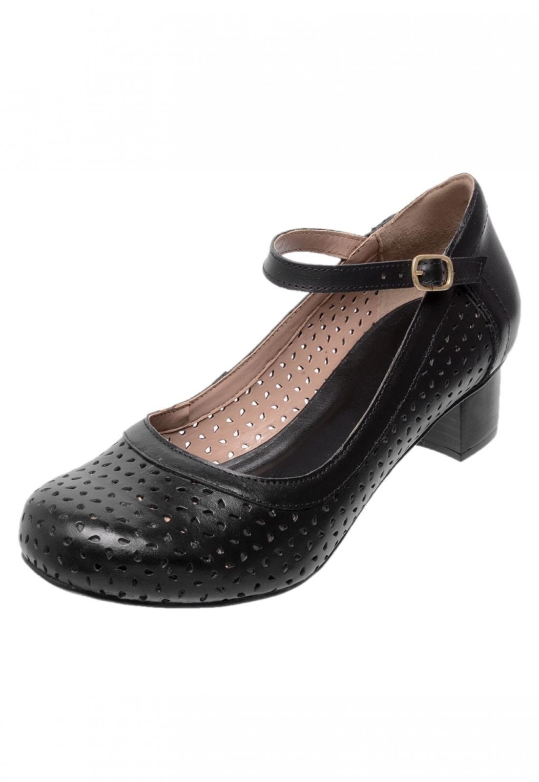 sapato boneca preto verniz
