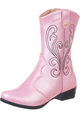 Bota fashion texana infantil rosa