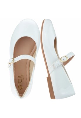 Sapatilha Infantil GiGiL Teen Boneca Rasteira Branco