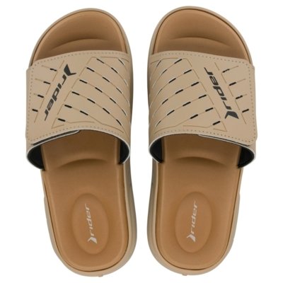 Chinelo Rider R Soft Plus Slide 12529 Masculino - Bege/Preto