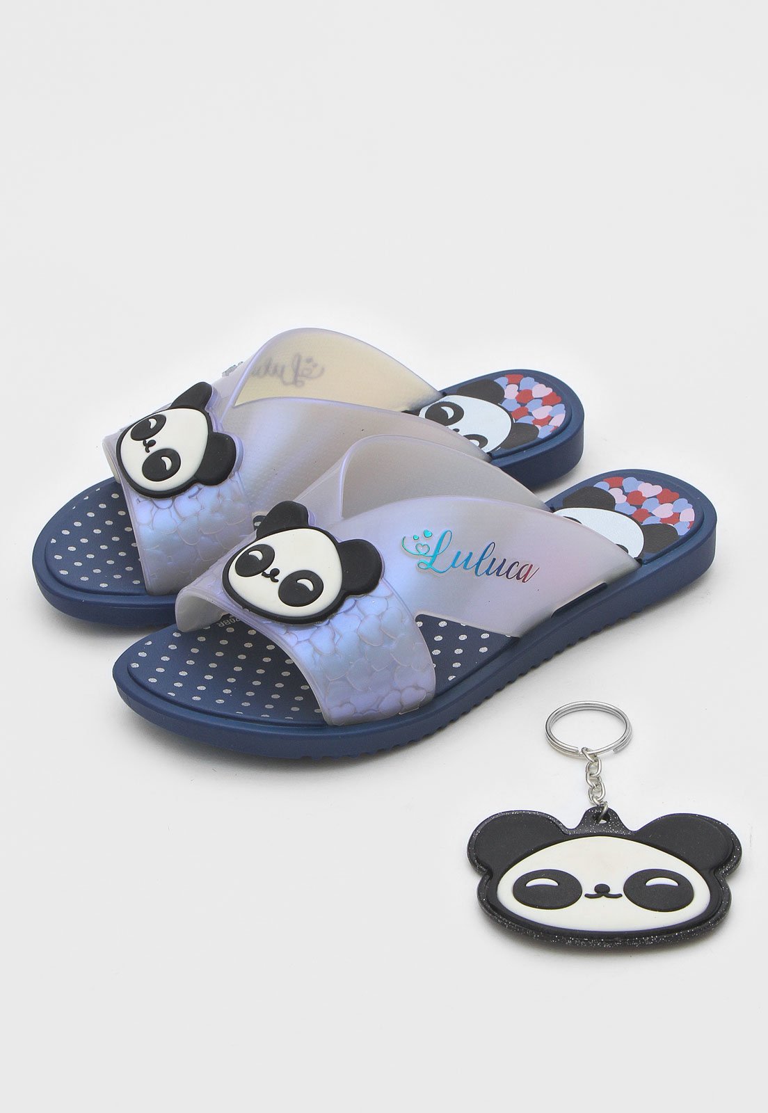 Sandália Infantil Luluca Sweet Panda Grendene Kids Cinza