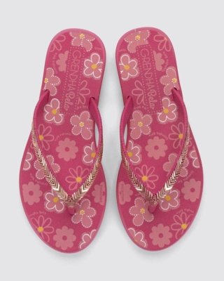 Rasteira Infantil Grendha Amor em Flor Rosa