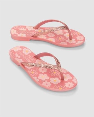 Rasteira Infantil Grendha Amor em Flor Rosa