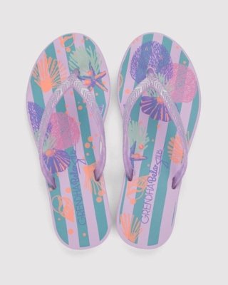 Rasteira Infantil Grendha Amor em Flor Roxo