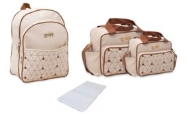 Kit Bolsa E Mochila Bebê Griff Baby Maternidade Bege. Menor preço em Kit Bolsa E Mochila Bebê Griff Baby Maternidade Bege.