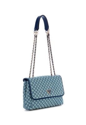 Bolsa Guess Giully II 2 Compartimentos Transversal Flap Azul