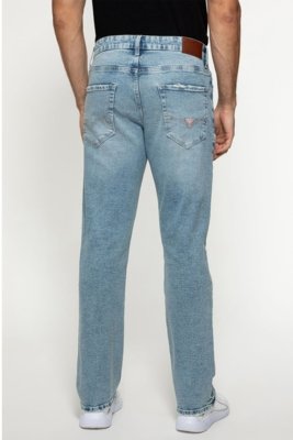Calça Guess Jeans Regular Straight Azul Claro
