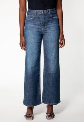 Calça Guess Jeans Wide Leg Azul