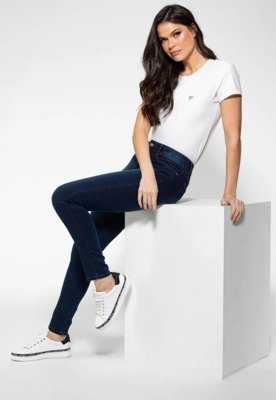 Calça Guess Skinny Mid Azul