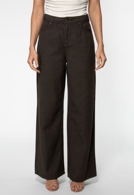 Calça Guess Wide Leg Marrom