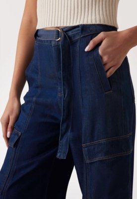 Calça Jeans Guess Cargo Azul Escuro