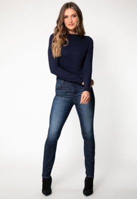 Calça Jeans Guess High Rise Skinny Azul Escuro