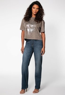 Calça Jeans Guess Mid Rise Straight Azul