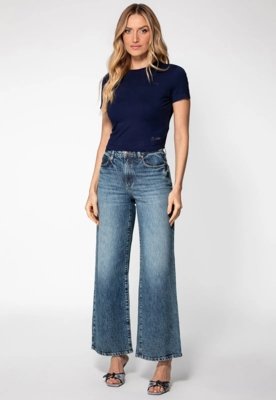 Calça Jeans Guess Wide Leg Azul