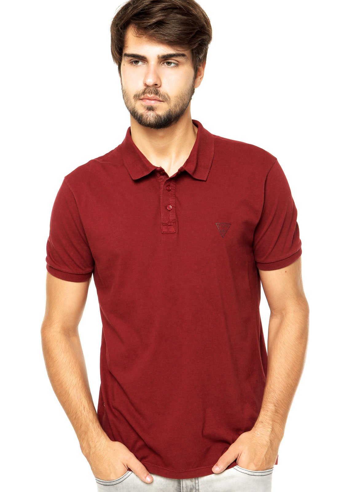 vermelho bordo camisa