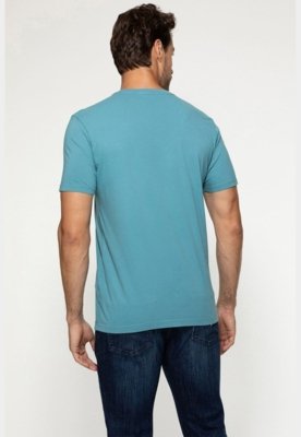 Camiseta Triângulo Emborrachado Guess Azul