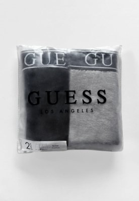 Kit Cueca Boxer Guess Logo Preto e Cinza