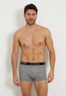 Kit Cueca Boxer Guess Logo Preto e Cinza