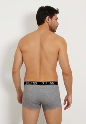 Kit Cueca Boxer Guess Logo Preto e Cinza
