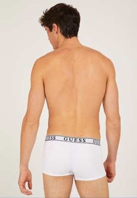 Kit Cueca Guess Boxer Logo Branco e Cinza