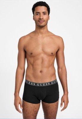 Kit Cueca Guess Boxer Logo Preto e Branco