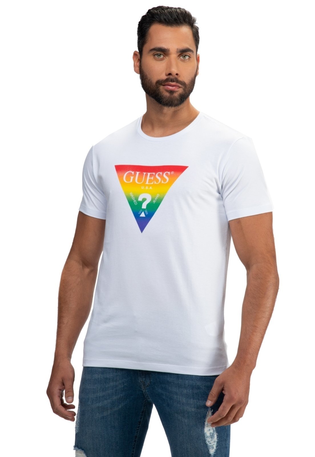 Guess pride t shirt best sale