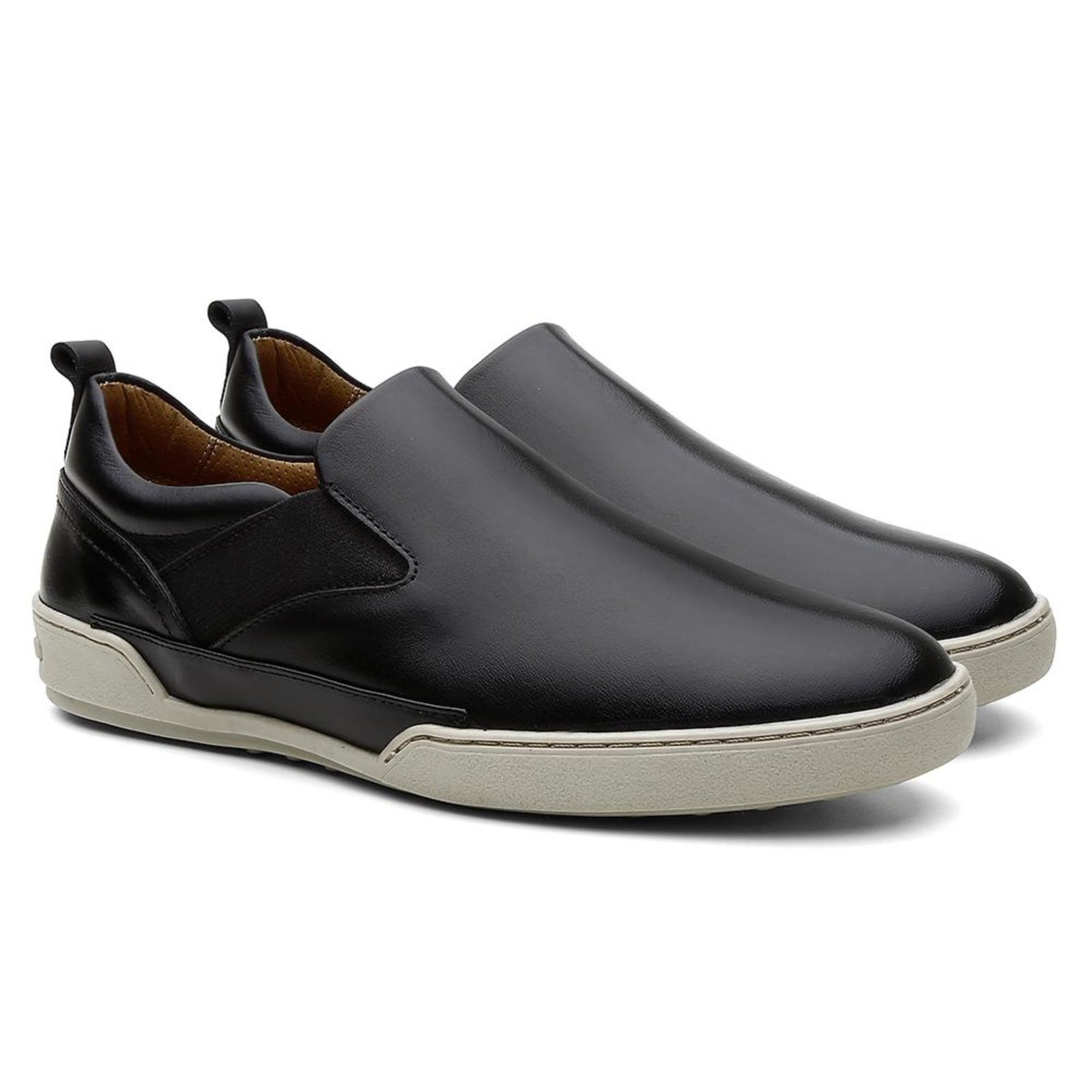 slip on masculino couro branco
