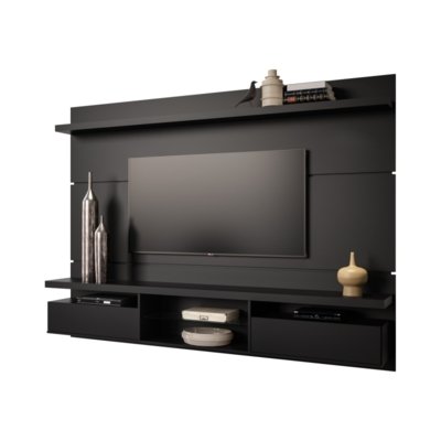 Painel Suspenso HB Móveis com Bancada Livin 2.2 Preto Fosco Menor preço em Painel Suspenso HB Móveis com Bancada Livin 2.2 Preto Fosco