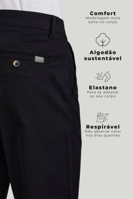 HIGHSTIL Calça Chino Comfort - Preto