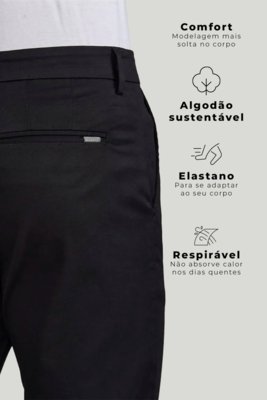 HIGHSTIL Calça Comfort Sarja - Preto