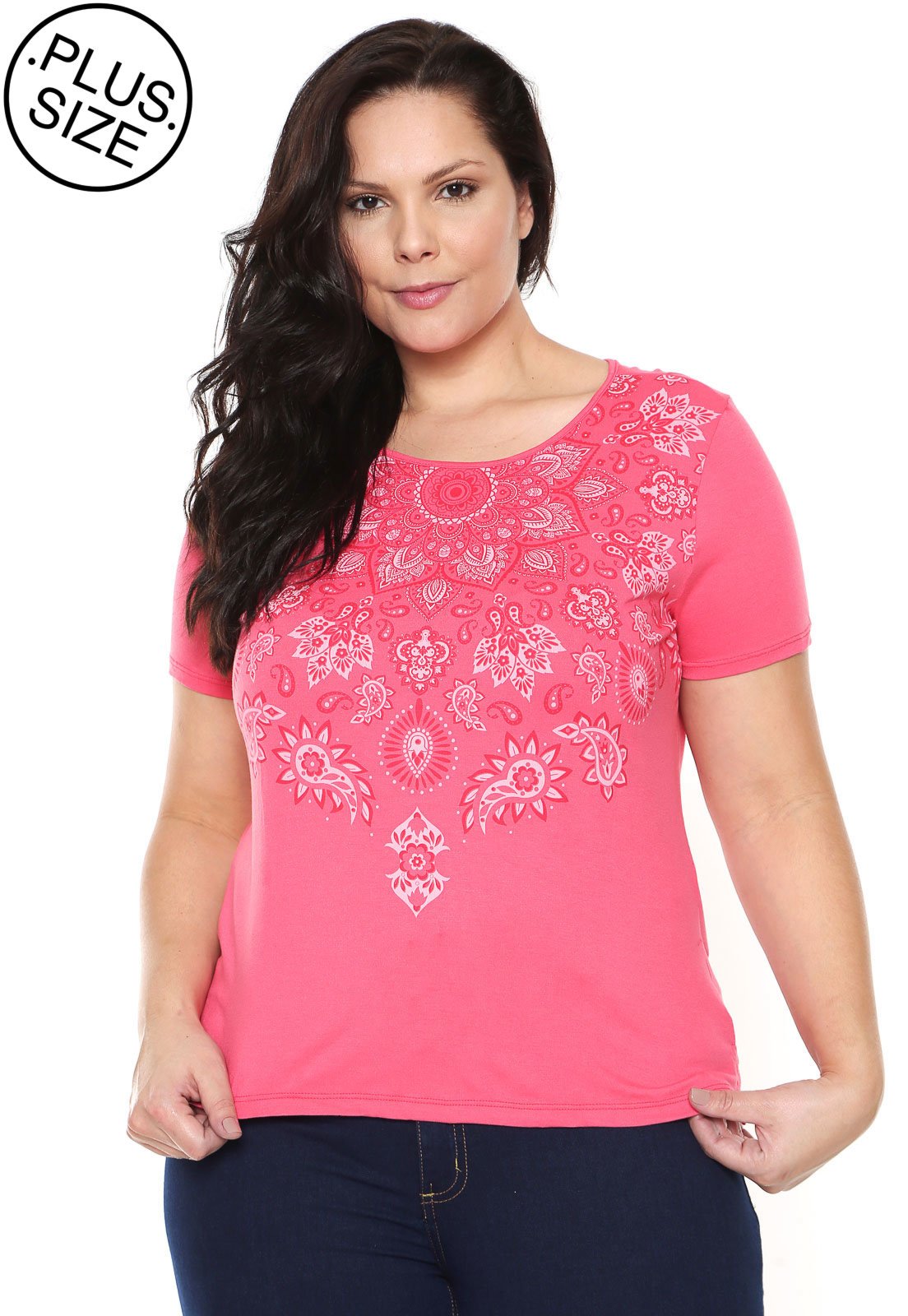 Blusa Habana Plus Mandalas Rosa - Compre Agora