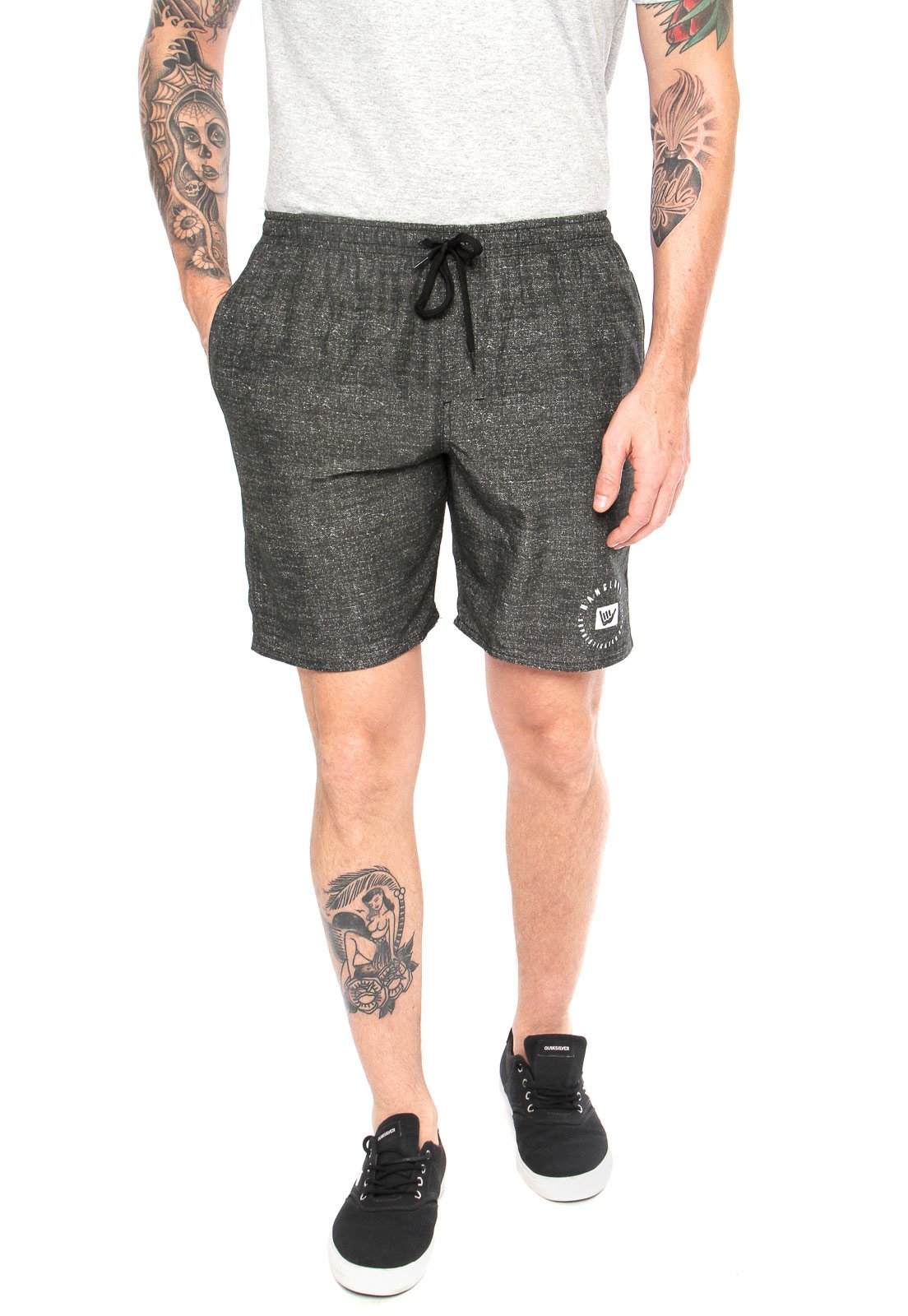 Shorts Hang Loose Texture Preto - Compre Agora