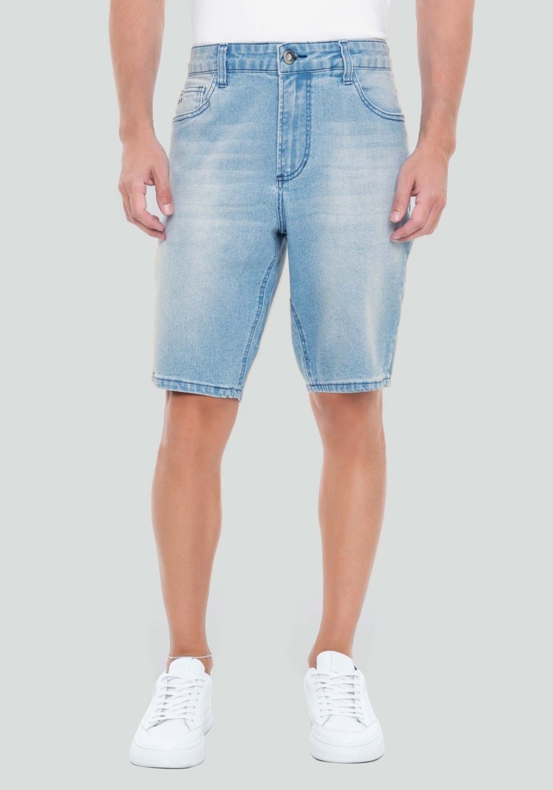 Bermuda Jeans Masculina Reta Clara