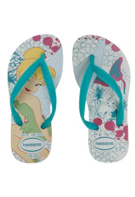 Sandália Havaianas K. Slim Tinkerbell Branca - Compre Agora | Dafiti Brasil