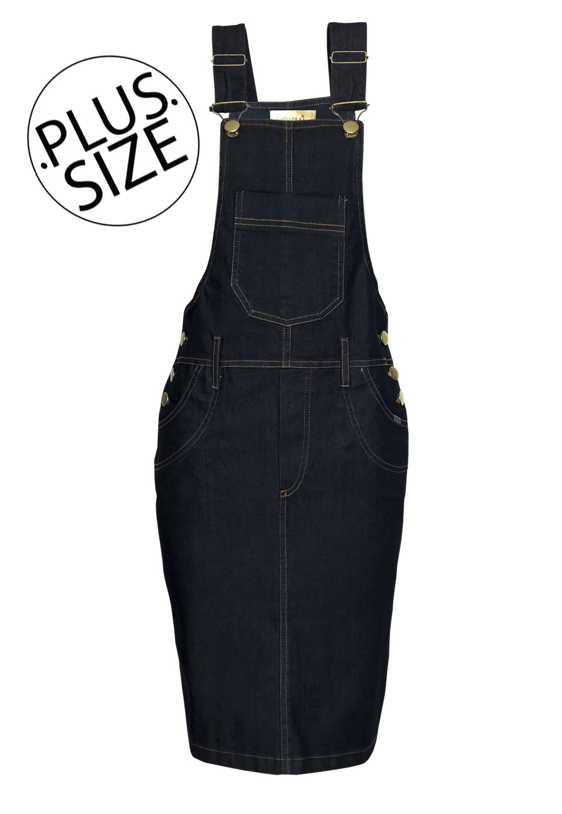 jardineira jeans sawary plus size feminina