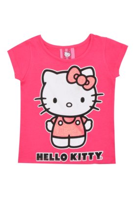 Camiseta de manga curta feminina 100% algodão, rosa doce, estampa Angel  Kitty, blusa solta, roupa