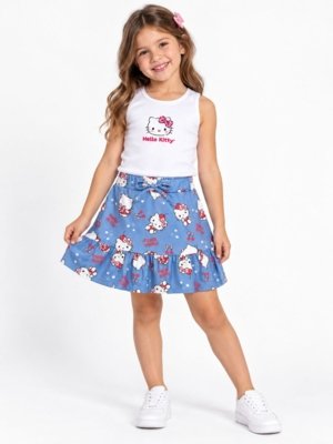 Conjunto Hello Kitty Cerejinhas Branco