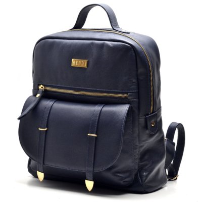 Mochila Hendy Bag Couro Azul Marinho Menor preço em Mochila Hendy Bag Couro Azul Marinho
