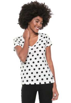 Blusa Hering Poá Off-white Menor preço em Blusa Hering Poá Off-white
